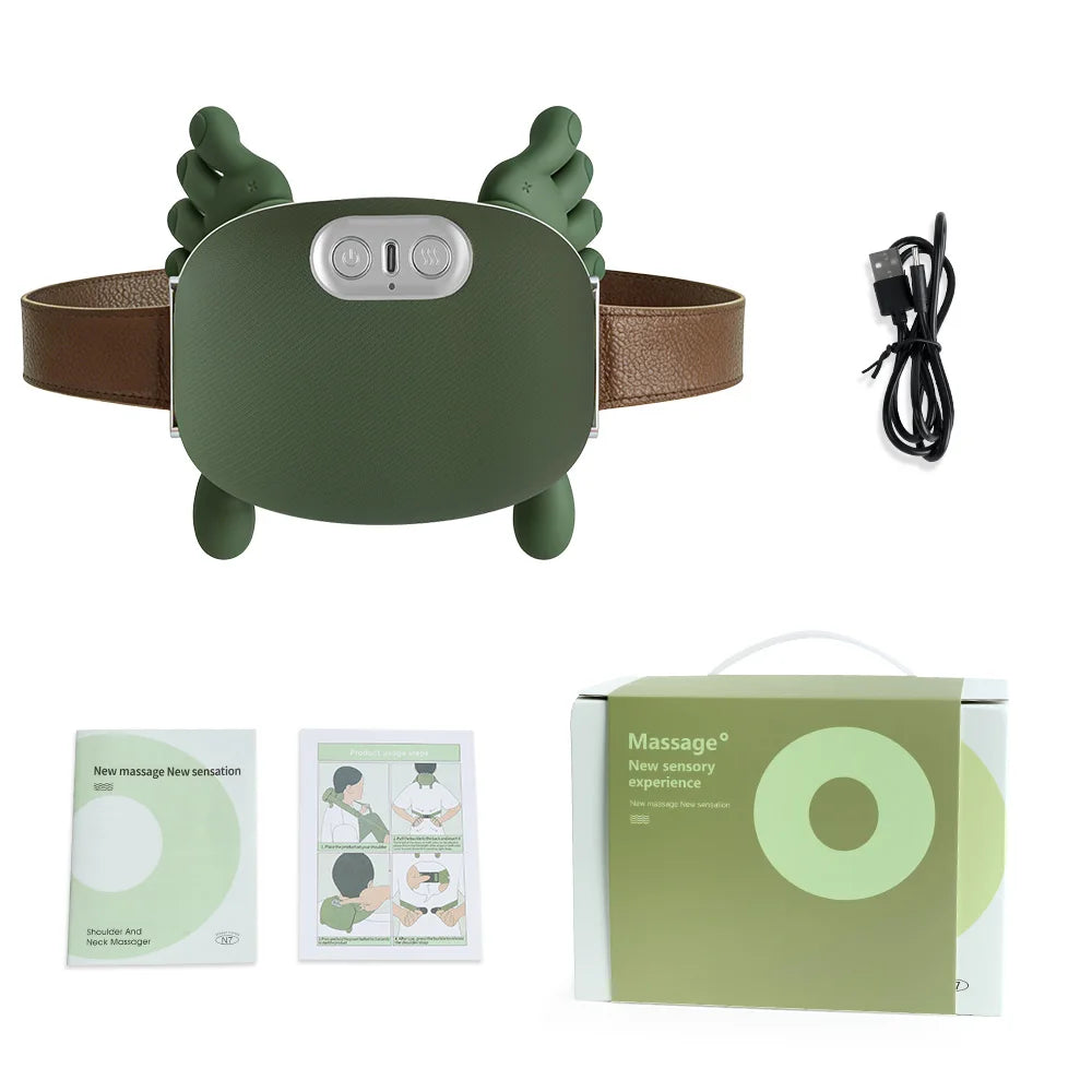 Bionic Neck Shoulder Massager Multifunctional 3-Level Cervical Massage Electric Heating Kneading Muscles Massage  Neck Waist Leg