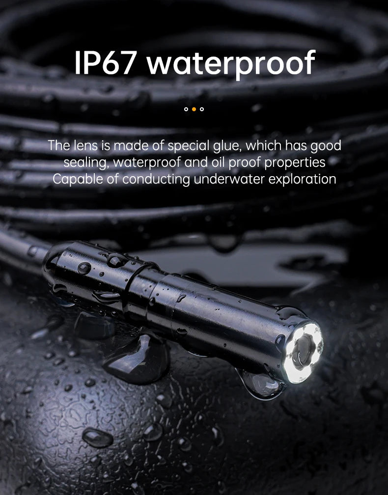 KERUI Industrial Endoscope Camera 4.3inch IPS Screen Dual Lens HD IP67 Waterproof Light Inspection Borescope For Pipe Car Repair - Shoppiline