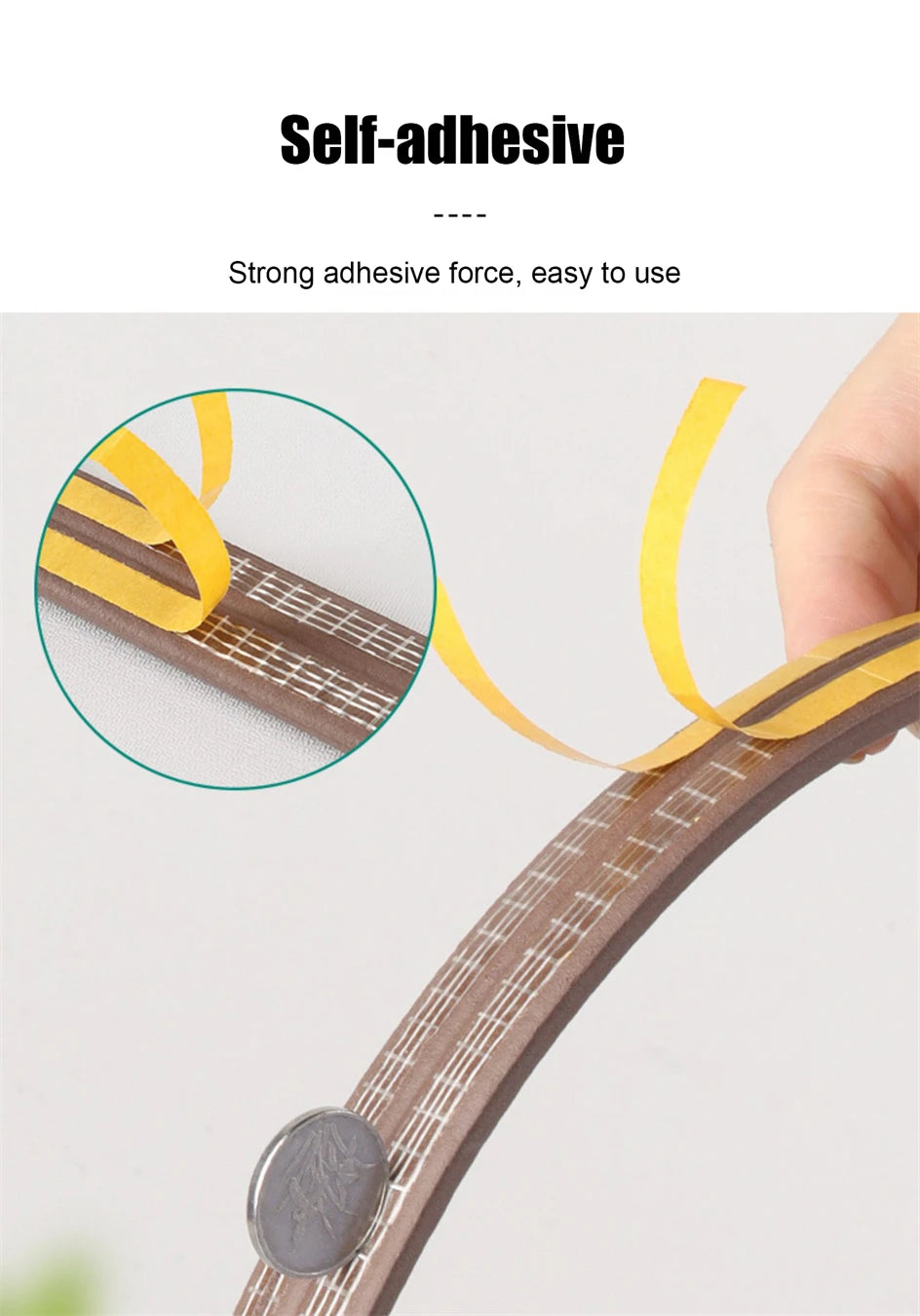 5m/10m Weather Stripping Door Seal Strip Diep Self-adhesive Draft Stopper Tape Window Insulation Noise Rubber Sealing Strip