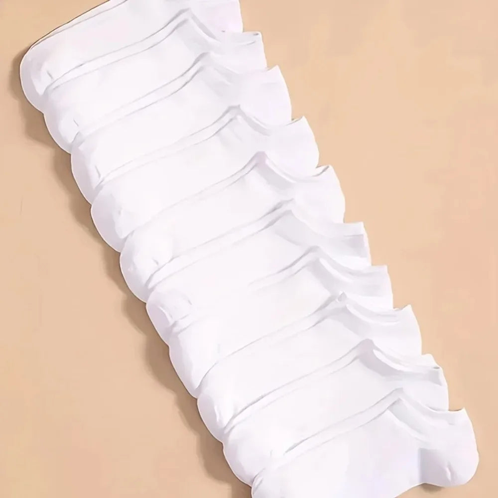 Unisex Ankle Socks 10/20/40 Pairs, Solid Color, Soft Lightweight No Show Socks, Bulk Value Pack, Men Women