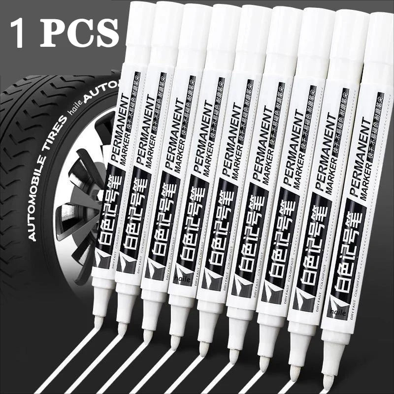 Stylo Marqueur Blanc Ensemble Stylos Gel Blancs Gras Imperméables DIY Graffiti Croquis Marqueur Papeterie Fournitures Scolaires Pinceau
