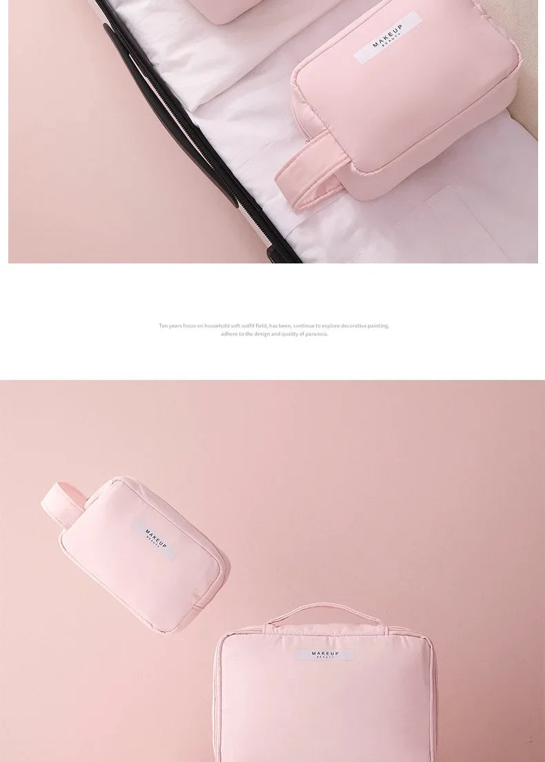 Damen tragbare Kosmetiktasche mit hohem Erscheinungsbild, große Reise-Waschtasche, dreidimensionale Make-up-Aufbewahrungstasche