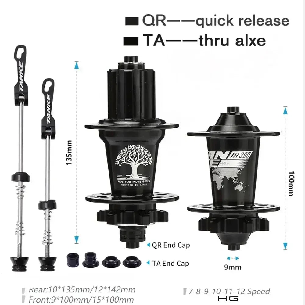 TANKE MTB 120 Click Hub 6 Bearing Bike Front Rear 28 32 36 Holes Disc Brake QR Bicycle mass thunder Noisy Cube 6 Pawl Hubs TH390