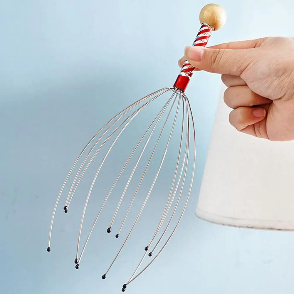 Octopus Head Massager Scratching Scalp Relaxation Relief Body Massager Scratcher Relieves Tension Health Care Tools Random Color