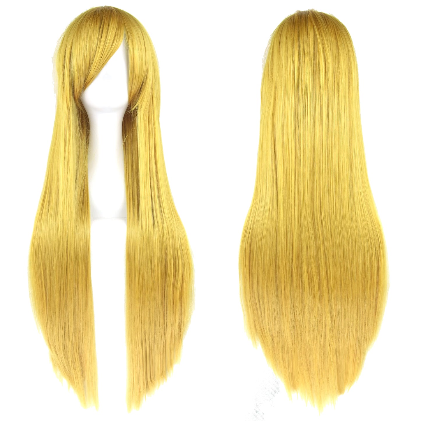 Soowee 80cm Long Synthetic Hair White Purple Cosplay Wigs Party Black Hair Straight Wig Hairpiece for Women