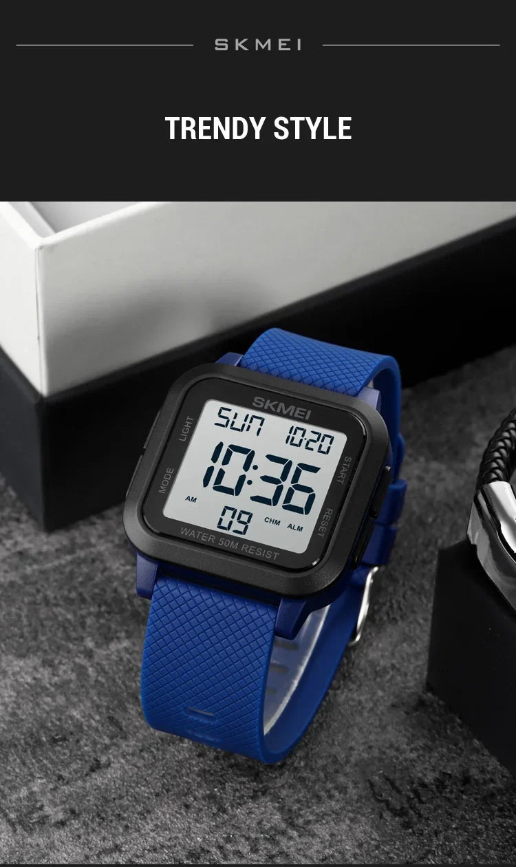 SKMEI 1894 Sport Electronic Watch for Men Shockproof Waterproof Countdown Mens Wristwatch Military Alarm Clock 1960 Reloj Hombre