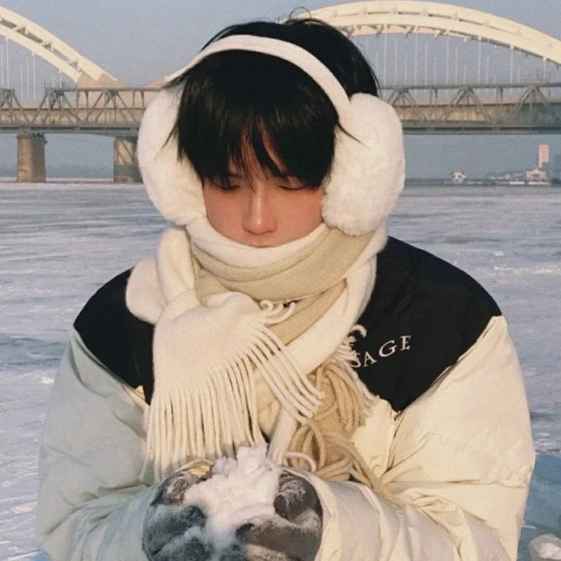 Soft Plush Earmuffs for Men and Women Outdoor Cold Protection Warm Winter Ear Warmers Solid Color Fashion