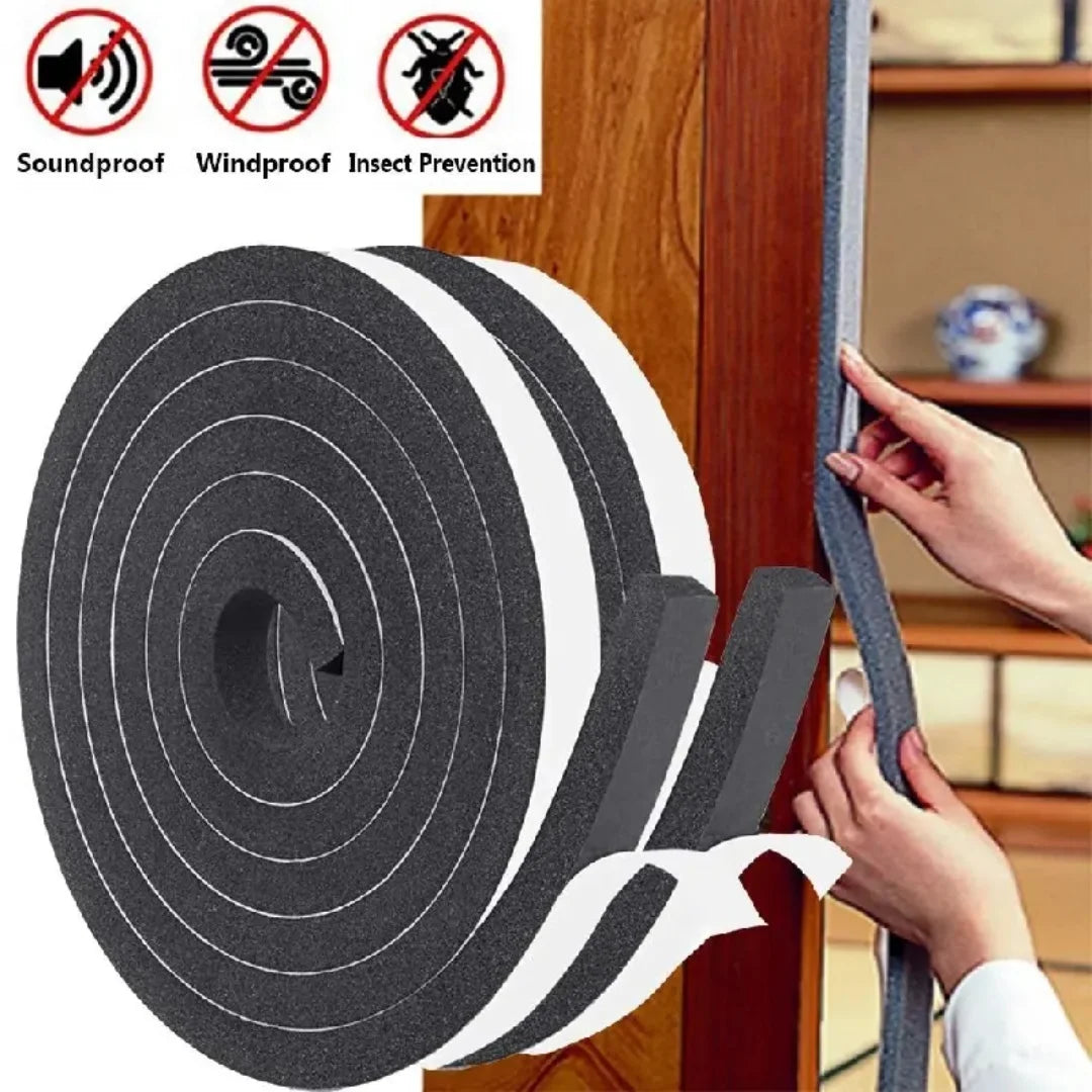 4m Foam Window Sealing Strips Windproof Sound-Proof Door Weather Stripping Dustproof Self-adhesive Tape Door Seam Sealing Strip