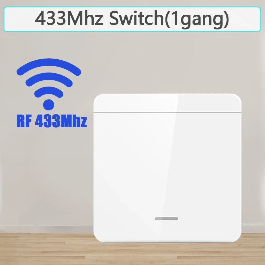 433MHz 1/2/3Gang 86 Wall Panel Switch with Remote Control Wireless Smart Switch Light Interruptor 10A 110V 220V For LED Lamp