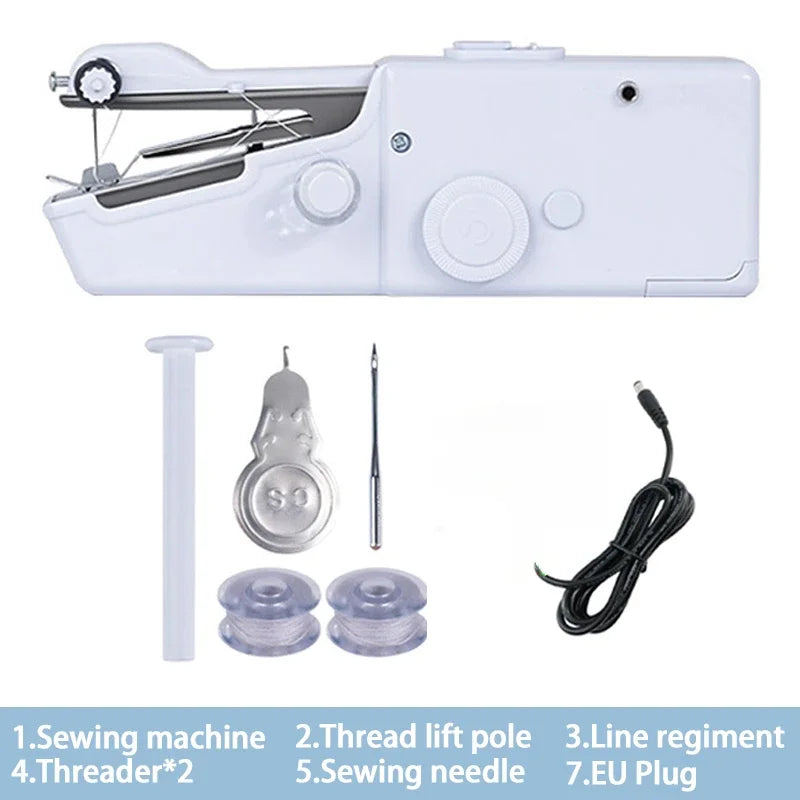 Portable Manual Sewing Machine Handheld Rope-free Electric Quick Build DIY Apparel Supplies Arts Crafts Home Garden Embroidery - Shoppiline