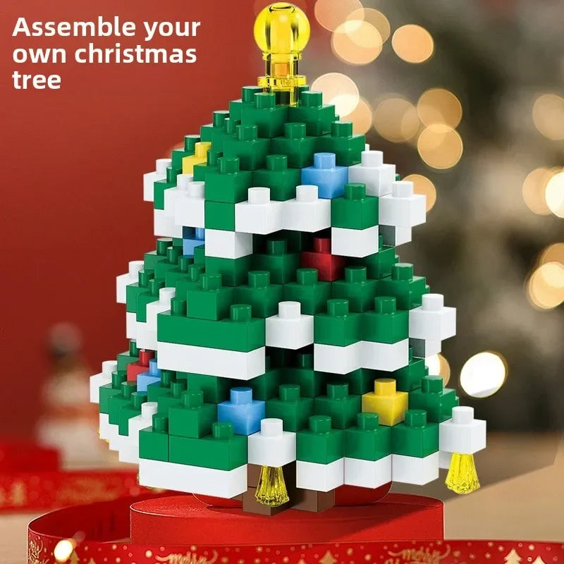 Christmas Gifts Building Block Series Santa Claus Reindeer Puzzle Assembly Bricks Table Decoration Toys for Child Chrismas Gift