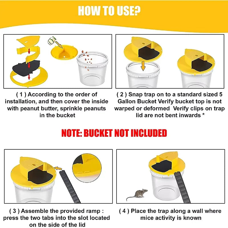 Intelligent Pitfall Mouse Catcher Trap Bucket Automatic Reset Flipping Sliding Bucket Lid Automatic Reset After Catching Mice - Shoppiline
