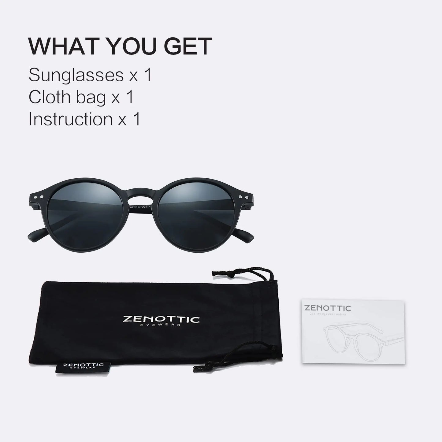 ZENOTTIC Lunettes de Soleil Rétro Polarisées 2023 2024 Hommes Femmes Vintage Petite Monture Ronde Lunettes de Soleil Verres Polarisés UV400 Nuance