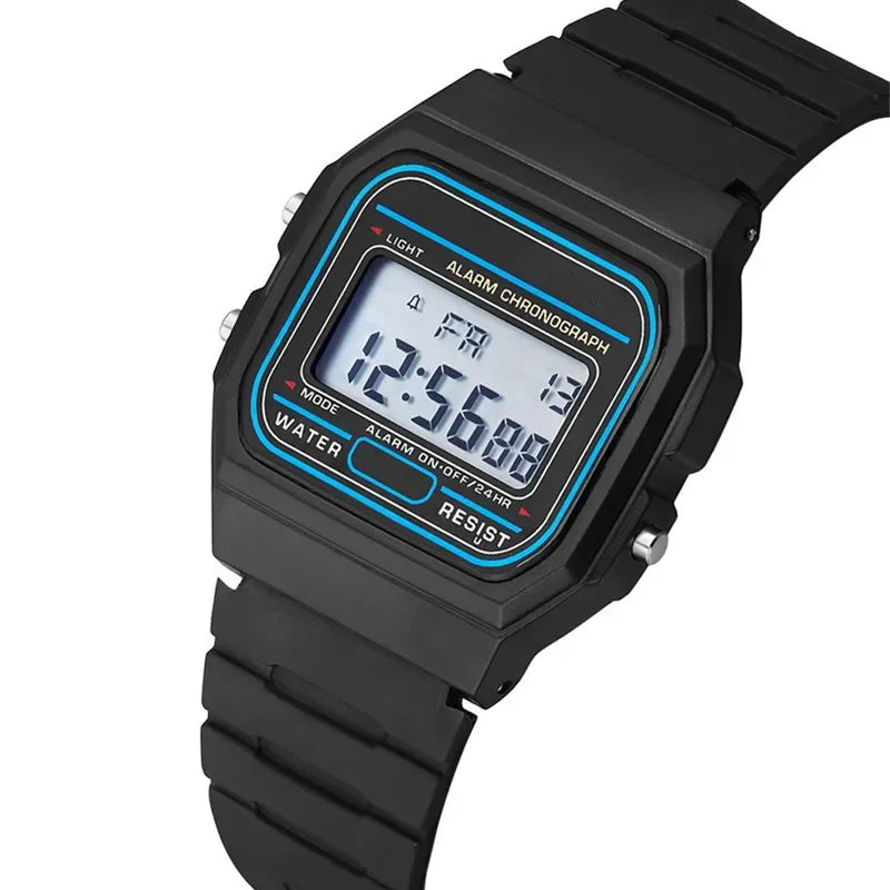 Men's Sport LED Digital Watch Simple Small Square Dial Electronic Silicone Band Fashion Casual Mens Watch Montre Homme
