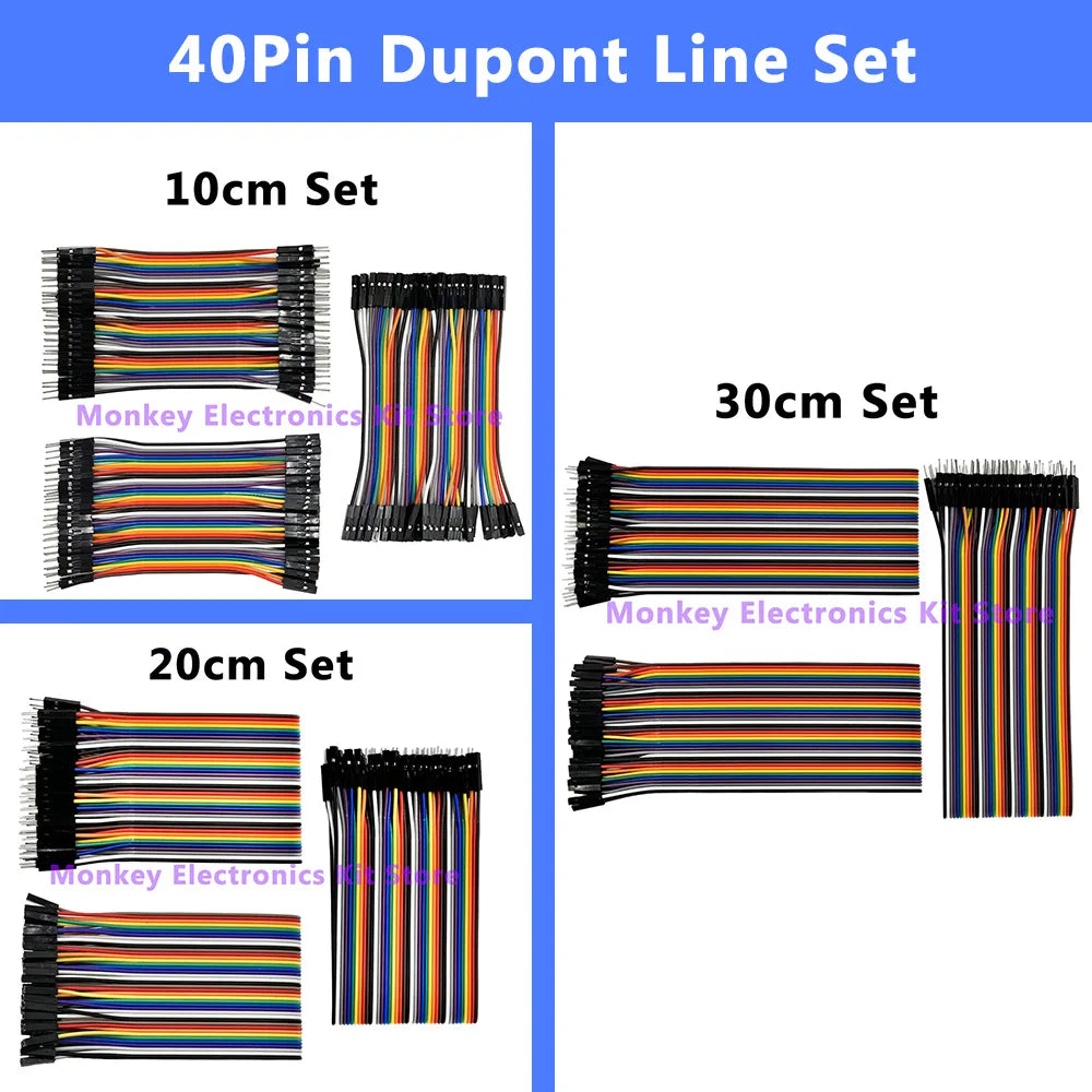 40Pin Dupont Line 10/20/30 cm  Male-Male  , Male-Female , Female-Female with 1 Set have 120 Pin Dupont Line Kit