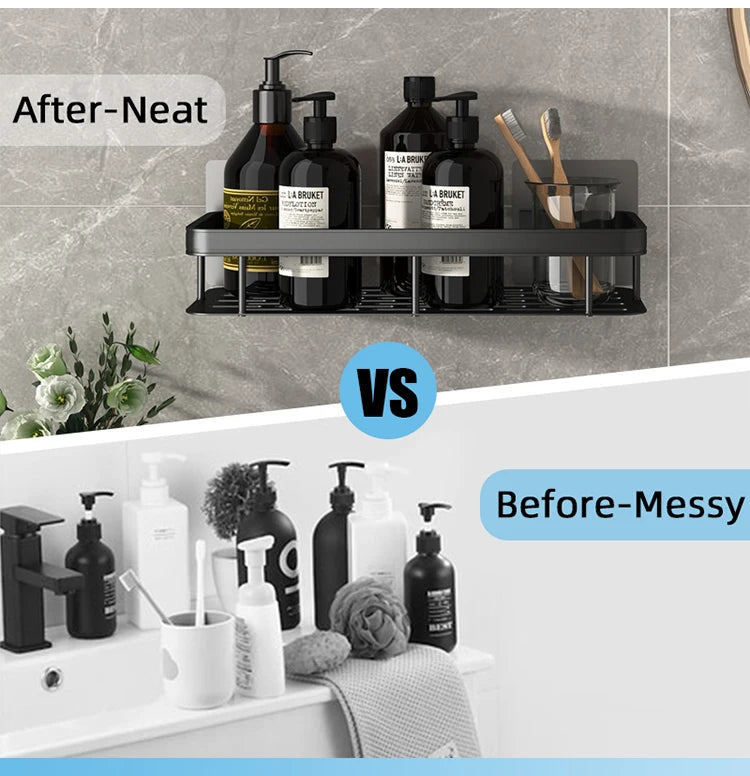 Bathroom Storage Rack No Drill Shelves Wall Mounted Corner Shelf Shower Holder For WC Shampoo Organizer Bathroom Accessories