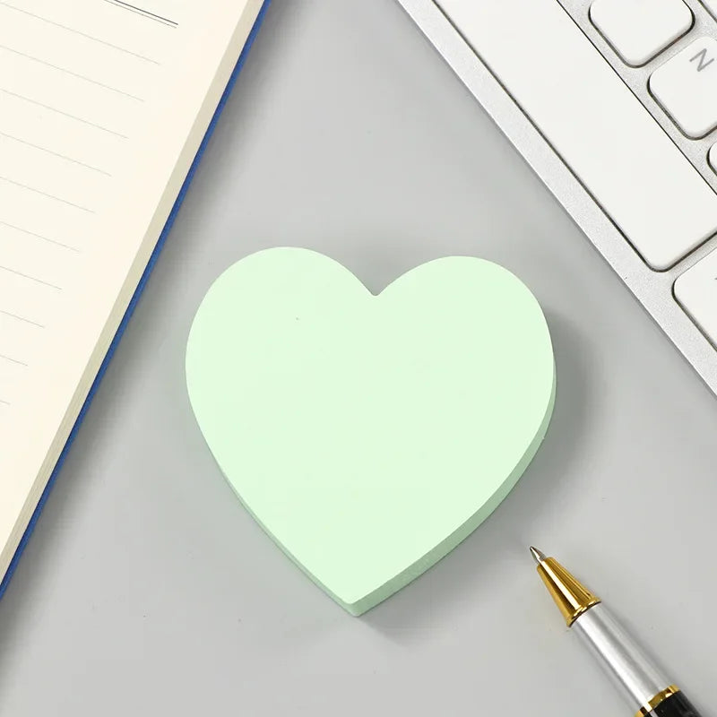 100 Sheets Heart Sticky Notes Notepad Self Sticky Note Pads Notebook Planner Sticker for Office School Stationery Accessories