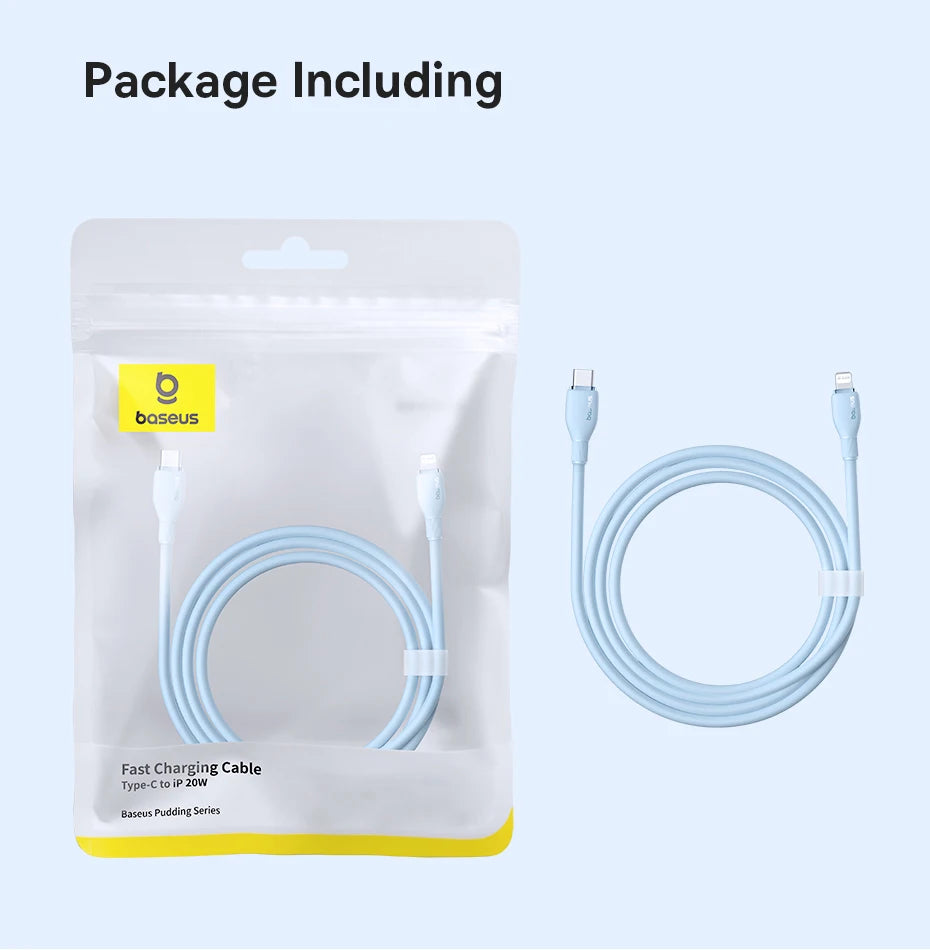Baseus TPE 20W USB C Cable For IPhone 14 13 12 11 Pro Max XS Fast Charging Cable Type C To Lighting Date Wire For iPad Macbook