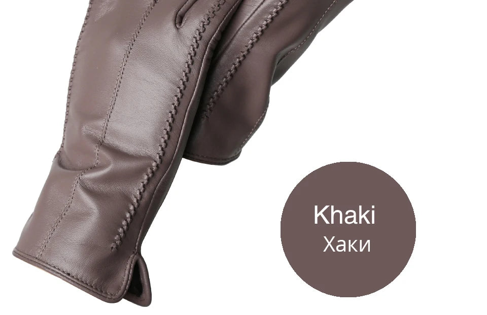 Women's sheepskin gloves winter warm plus velvet short thin touch screen driving color women's leather gloves good quality -2226