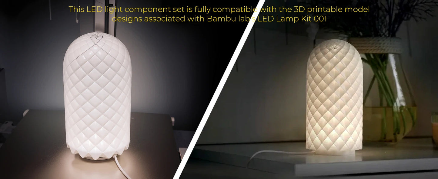 For Bambu Lab Led Lamp Kit Adjustable Light Kit Led Light Parts Hardware DIY Model white /cold/warm light Without Lamp shell 001