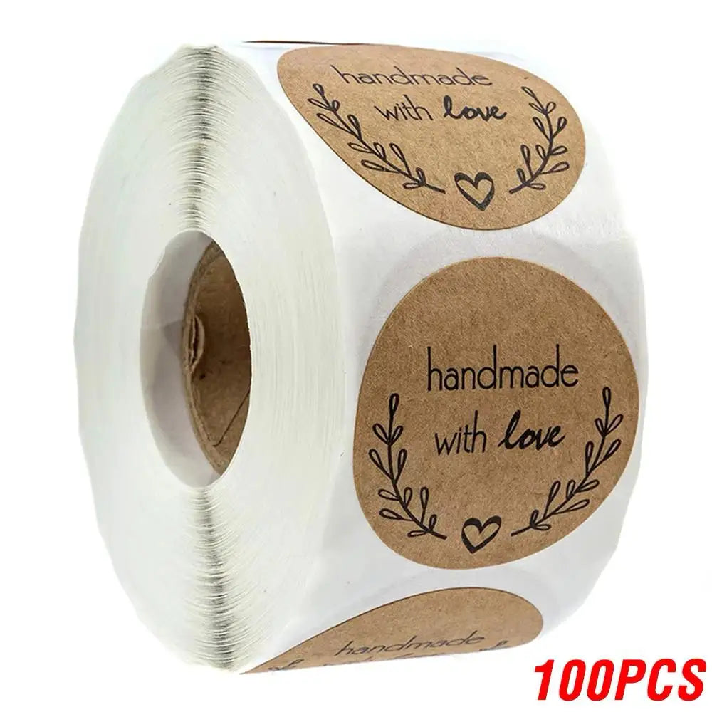 500 Pcs Baking Kraft Paper Heart Shape Labels for Packaging, Envelope Seals, Small Business, Wedding, Birthday, Party Gift Wrap