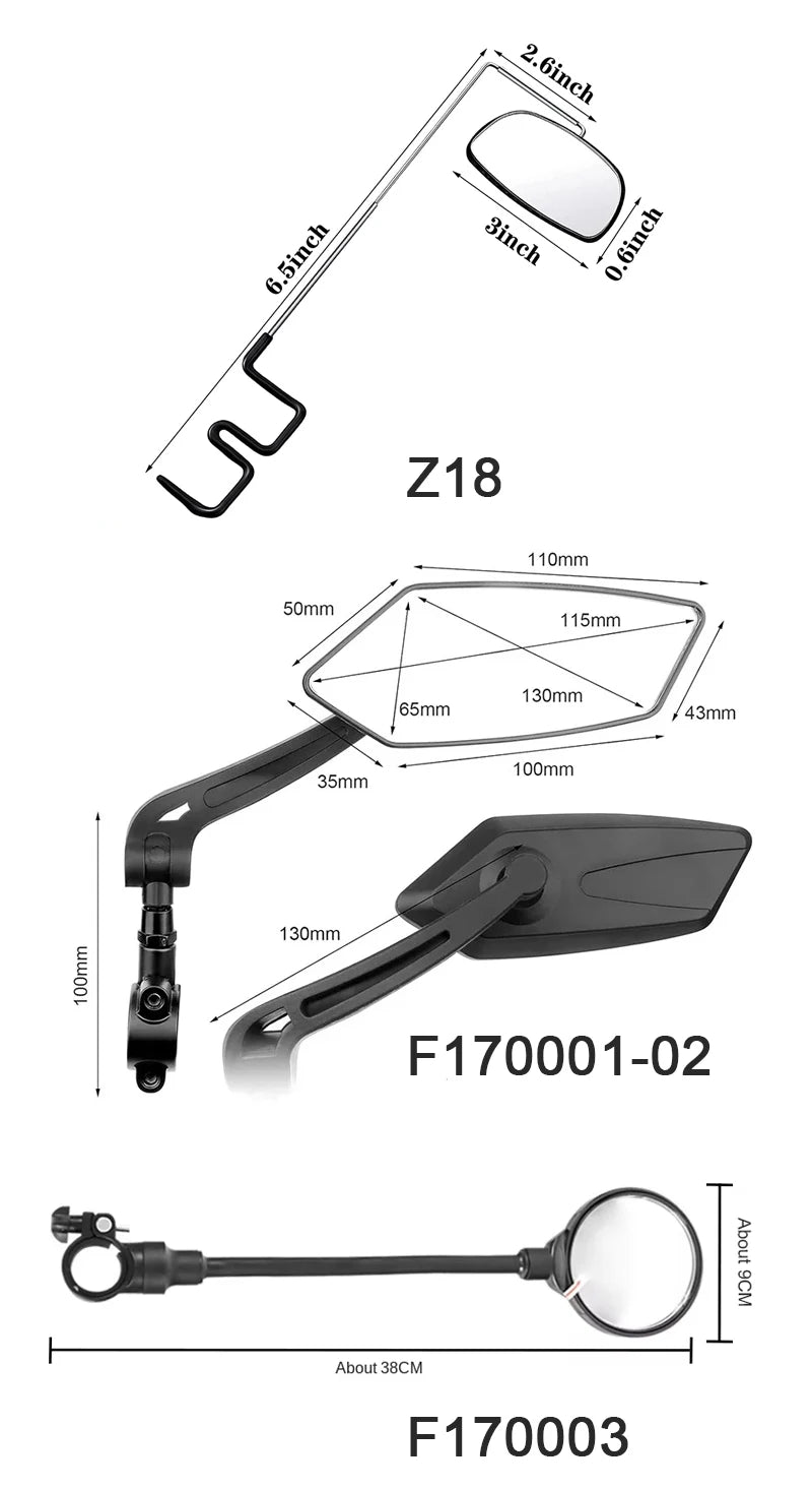 1/2PCS Bicycle Rearview Mirror 360 Degree Adjustable Rotatable Universal Cycling Handlebar Rear View Mirrors for MTB Road Bike