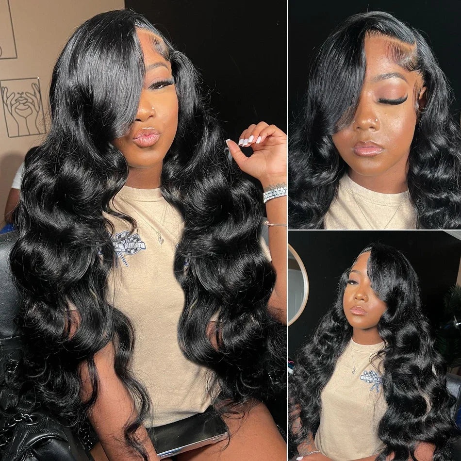 250 Density Body Wave Lace Front Wig 13x4 13x6 40 Inch 5x5 Lace Closure Wig Gluless Transparent Human Hair Lace Frontal Wig Sale