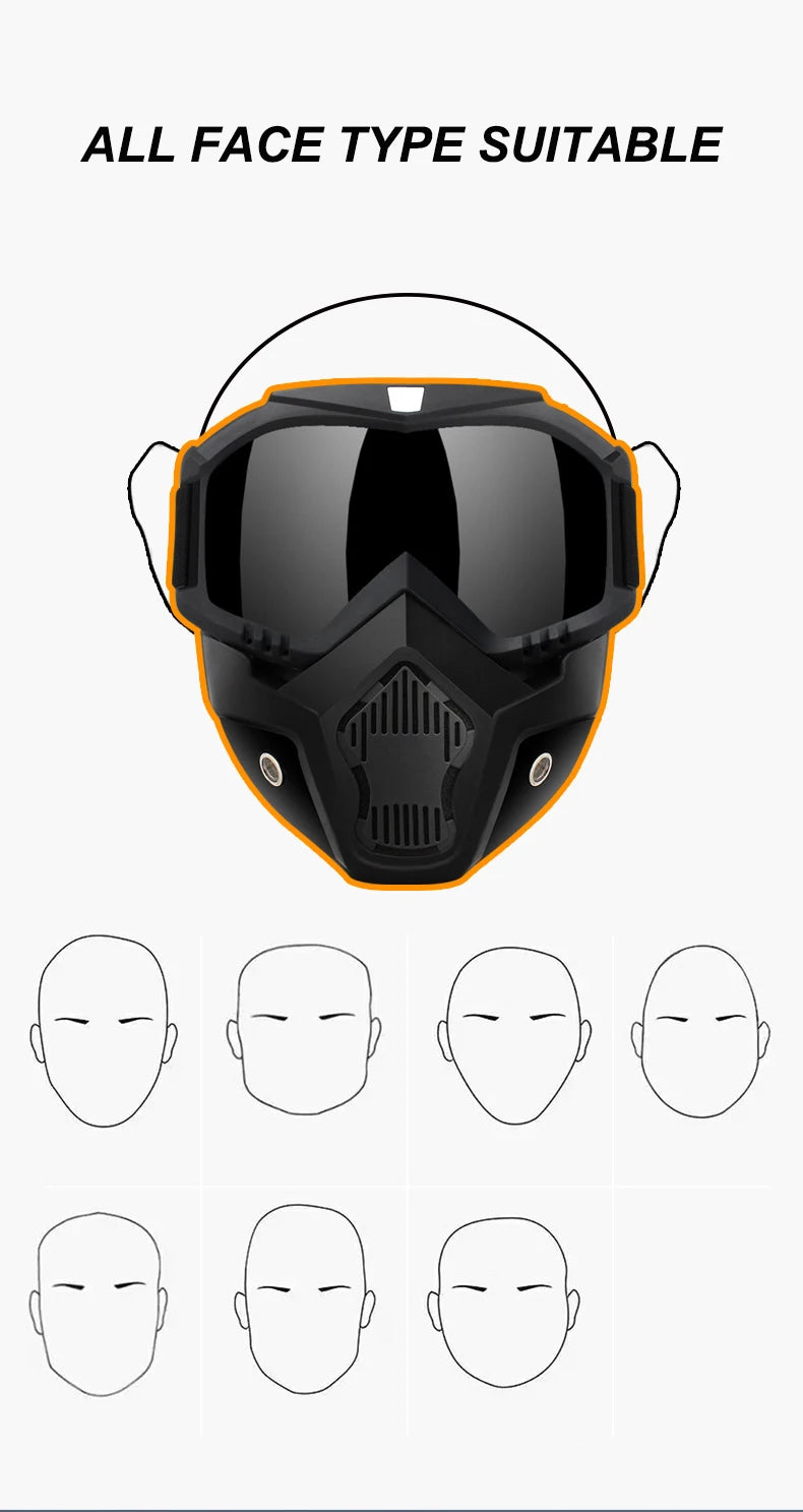2025 NEW Outdoor Sports Windproof Mask Goggle HD Motorcycle Glasses Snowboard Eyewear Riding Motocross Summer UV Sunglasses