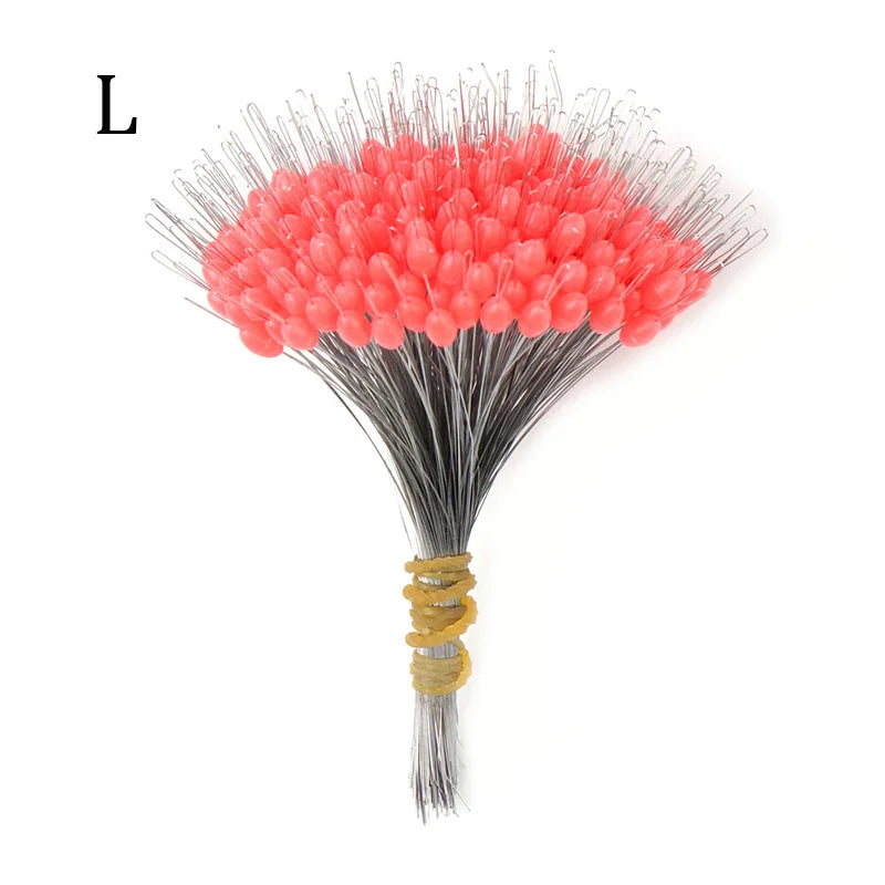 300Pcs Professional Fishing Float Stopper Silicone Space Bean Oval Bobber Anti-Strand Resistance for Fish Line Gear