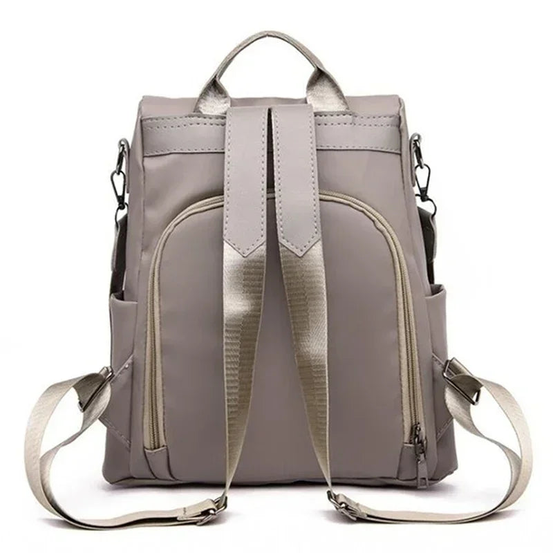New fashion nylon solid color lightweight waterproof large capacity detachable shoulder strap multi functional women's backpack