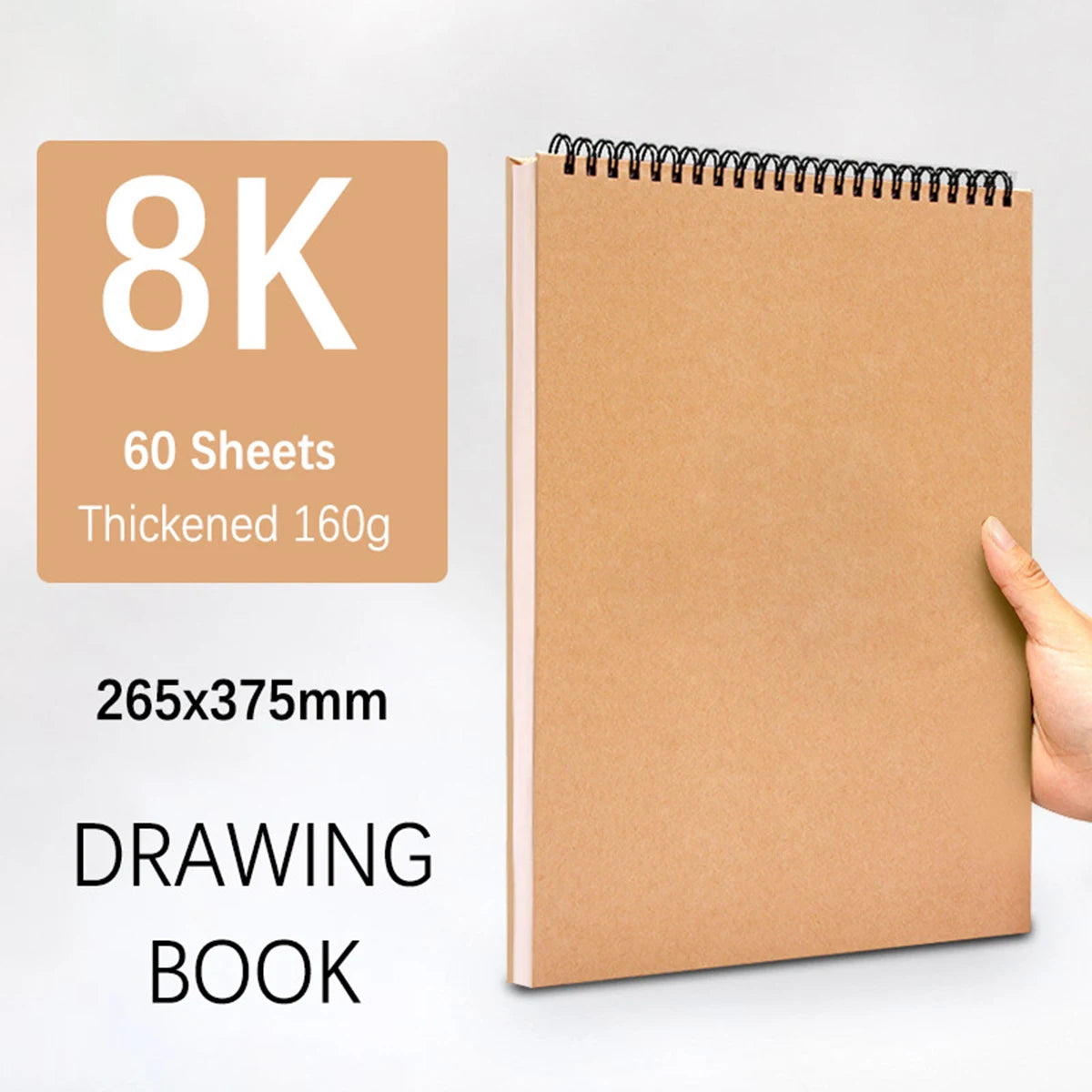 Art Sketchbook 160gsm 30 Sheets/60 Pages Drawing Watercolor Spiral Notebook For Sketching