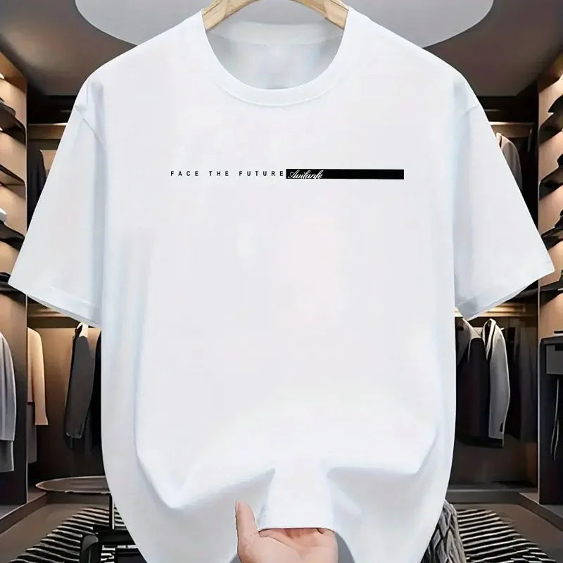 Unisex-Stil Sommer Herren 100 % Baumwolle Lässiges, locker sitzendes Rundhals Kurzarm Leichtes atmungsaktives T-Shirt Oberteil High Street