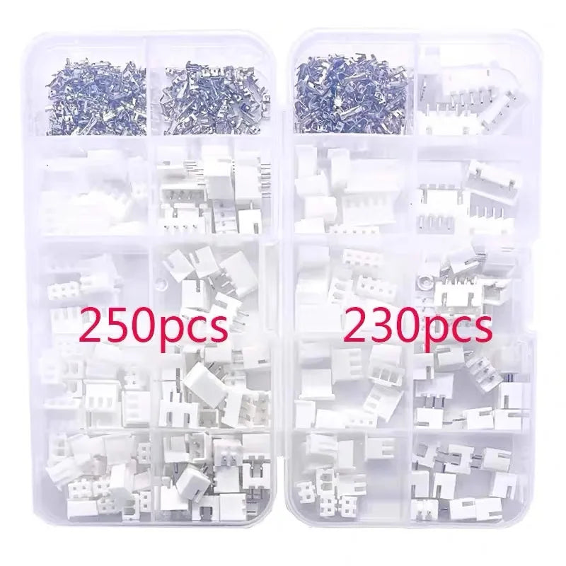 230/250 Pcs XH2.54 2p 3p 4p 5pin 2.54mm Pitch Terminal Male And Female Housing Kit Pin Connector Terminal Connector Kit
