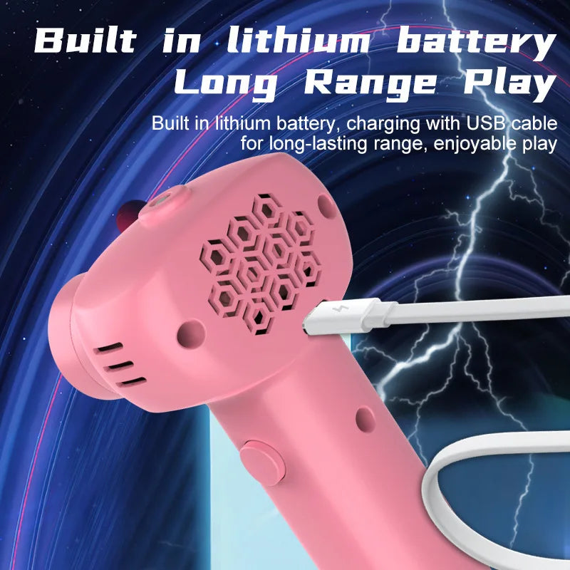 USB Rechargeable Glow String Launcher Toy Luminous Rope Shooter ABS Decompression Fidget Toy 3M Yarn for Kids Adults Party Gift
