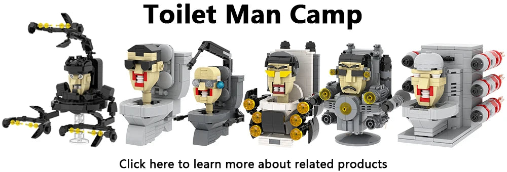 MOOXI Actionfiguren Teile Set MOC Steine Skibidi Toilet Man DIY Baustein Lernspielzeug für Kinder Figuren Geburtstagsgeschenk