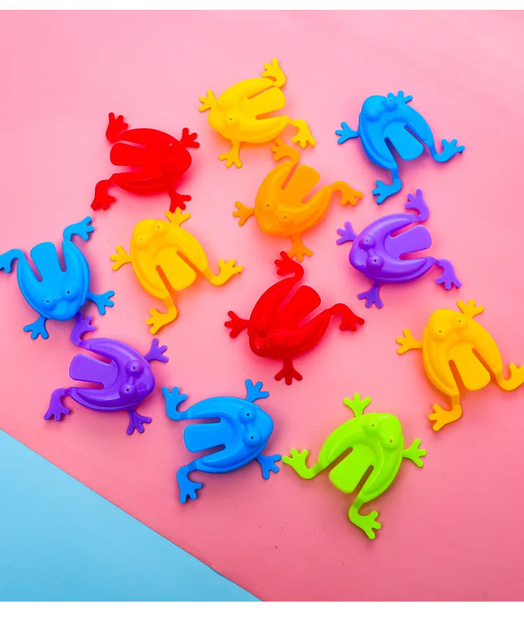 20pcs Solid Color Jumping Frog Plastic Bouncing Frog Jumping Frog Children Educational Toy,Gift for Kids Party Favors, Birthday