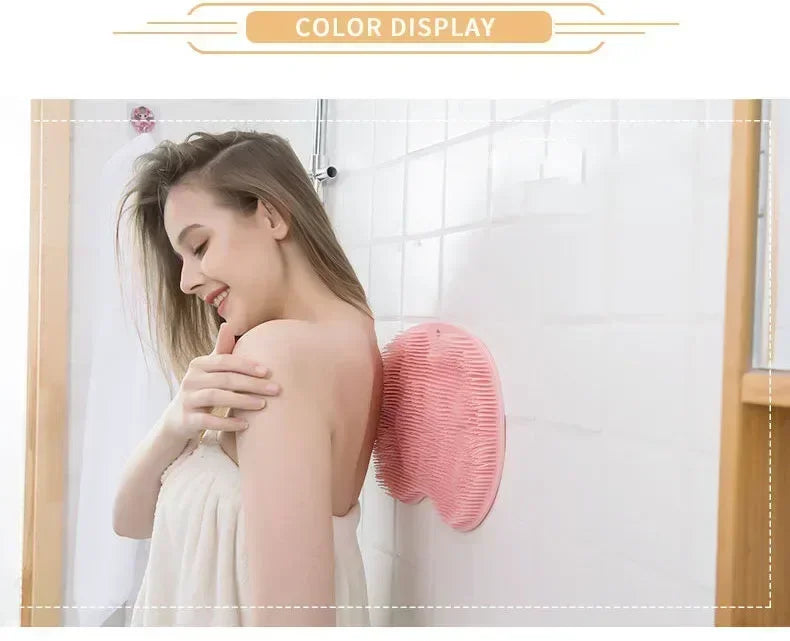 Exfoliating Foot Brush and Back Scrubber Anti-Slip Suction Cup - Deep Cleansing and Exfoliating Tool for Body Dirt Removal