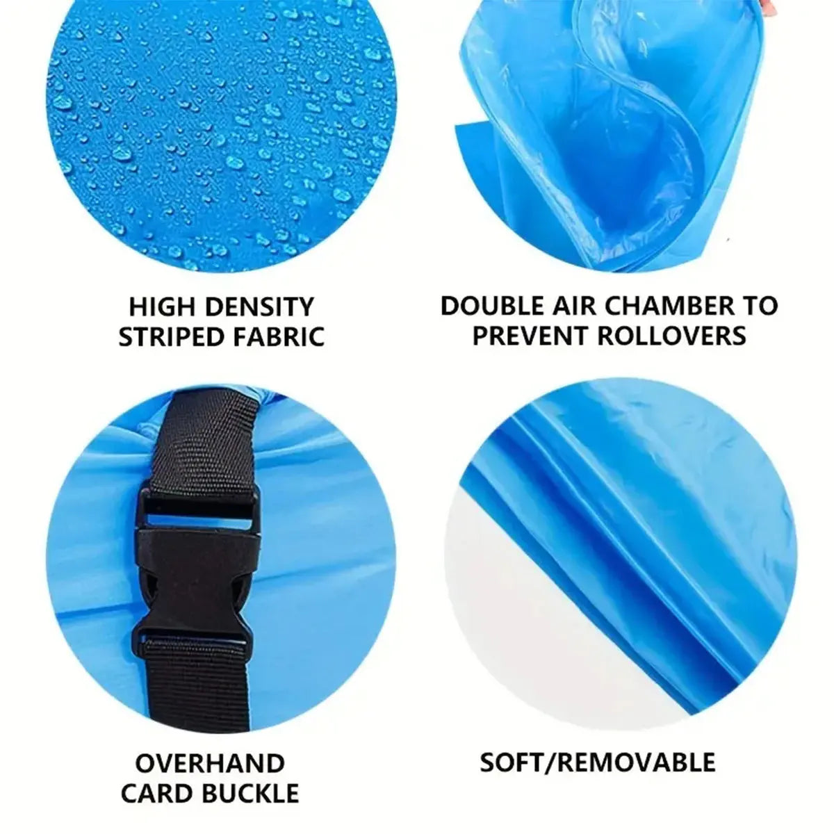Inflatable Air Sofa Portable Fast-Inflate Waterproof Lounger for Beach Camping Pool Travel