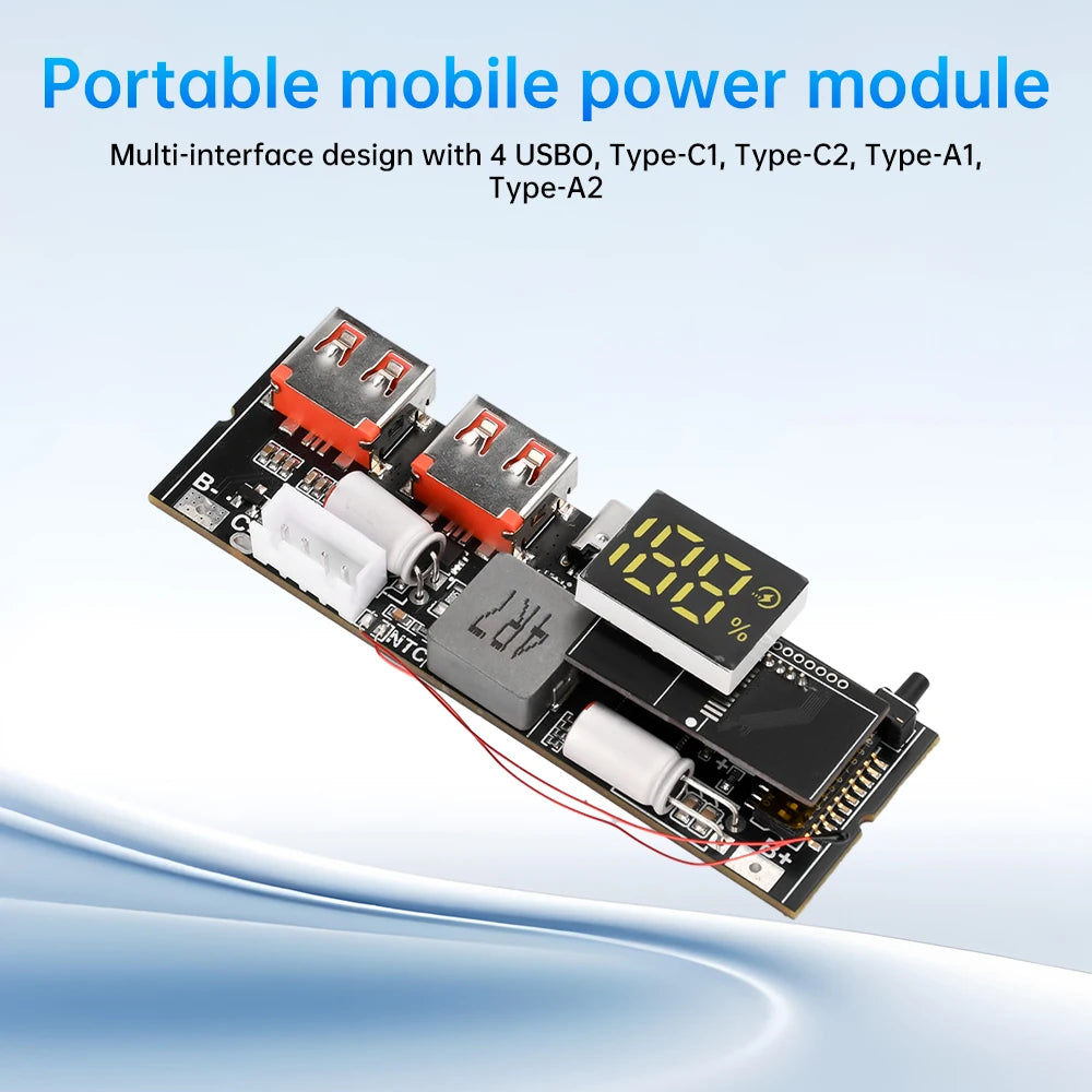 3S 4S 5S 65W 100W Power Bank Double C Port Two way Fast Charge Mobile Power Module 18650 Charging Temperature Protection - Shoppiline