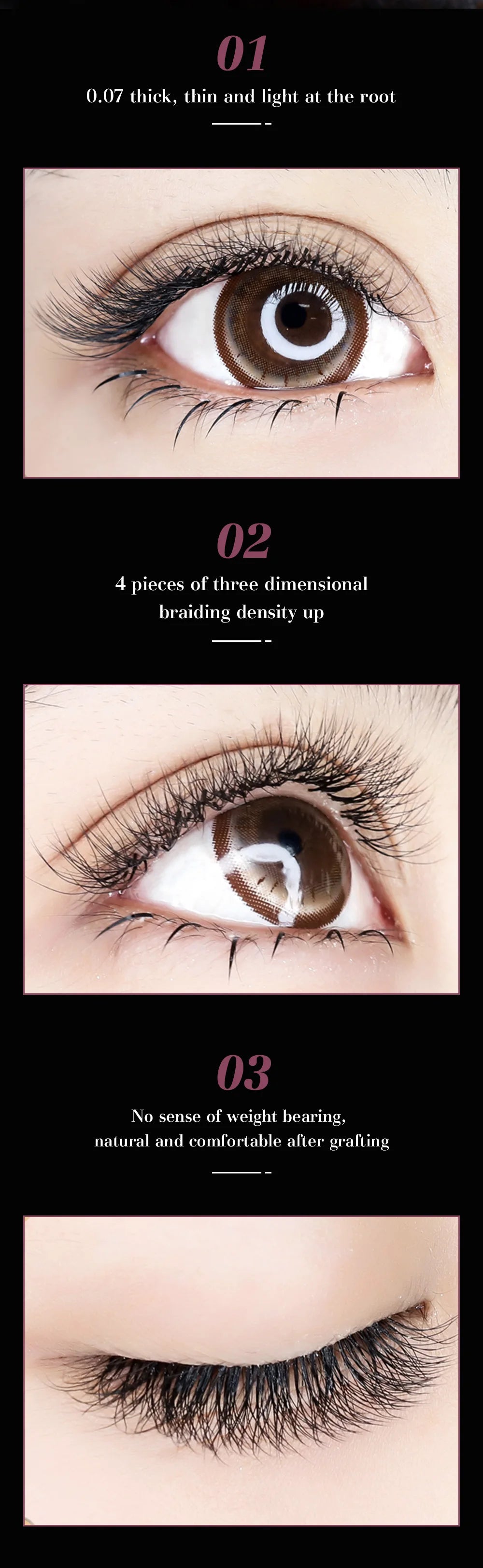 DeceMars 5D - W Shaped Eyelash Extension (12line/Tray) for Makeup