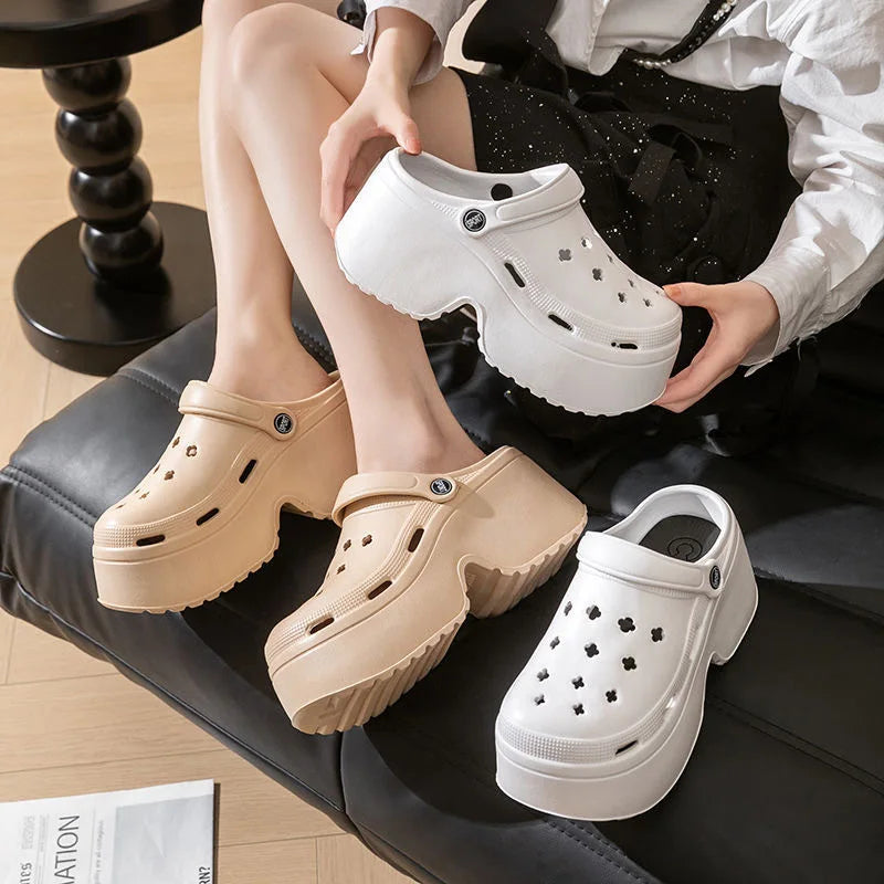 2025 Chunky Platform Clogs Shoes for Women Thick Bottom Non Slip Beach Sandals Woman Summer Fashion Wedges EVA Sandals Slippers