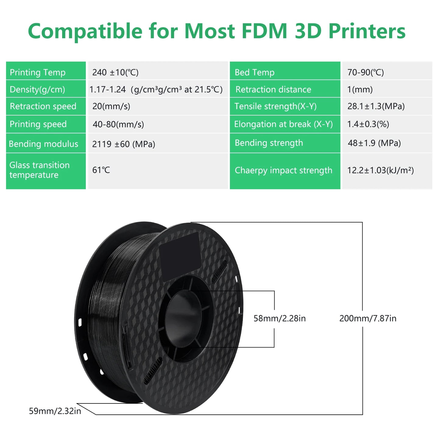 10KG 1.75mm PETG Filament Tangle-Free, High Quality 3D Printing Eco-friendly Plastic Consumables 22LBS, vacuum packaging 3D Prin