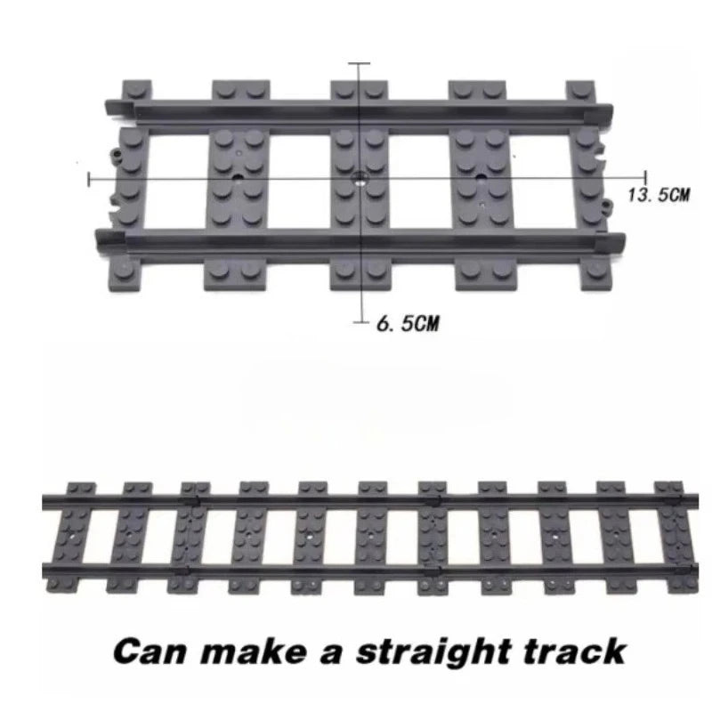 Building Block Track Elevated Bridge Double-layer Crossed Straight Rail Curved Rail Soft Rail Support Accessories Assembly Toy