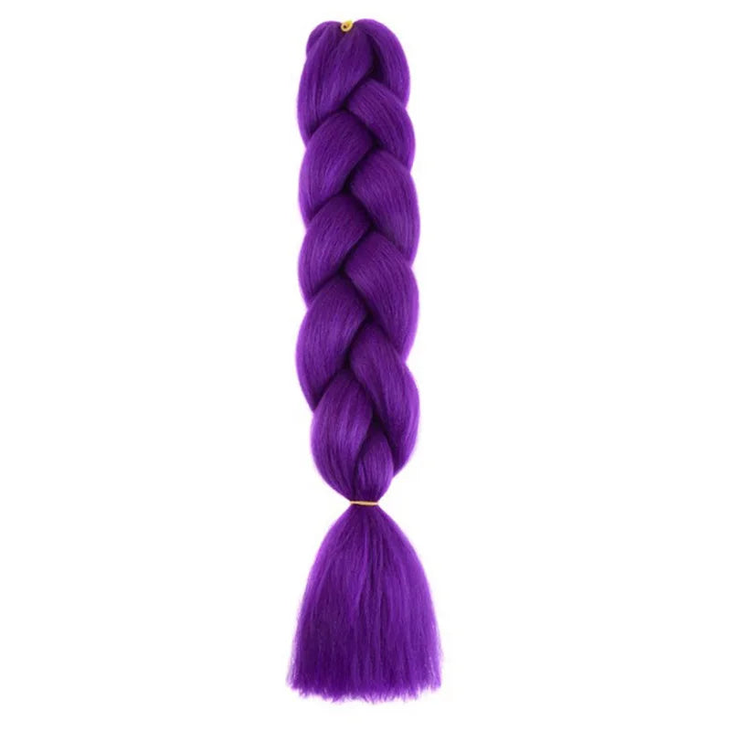 Extensions de cheveux synthétiques de 24 pouces, texture lisse Yaki, pour tresses Jumbo, boîte longue, pour femmes, Dreadlocks