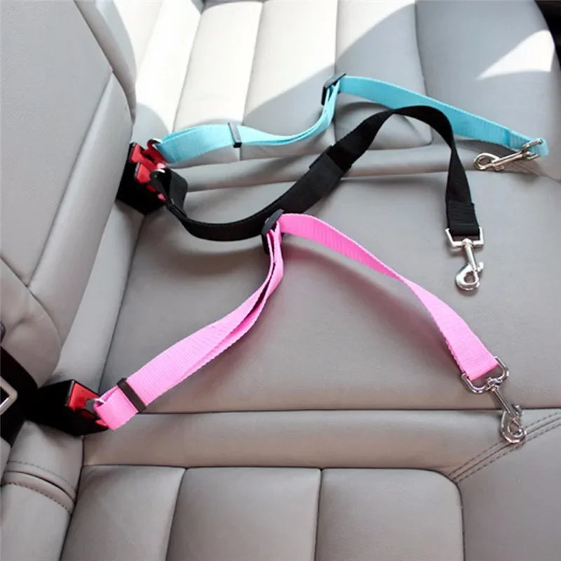 Adjustable Pet Dog Cat Car Seat Belt for Dogs Harness Leash Travel Clip French Bulldog Dog Collar Connector Accessories Supplies