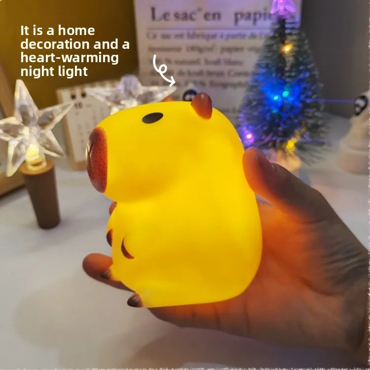 New Arrival Capybara Night Light Silicone Decorative Ornament Creative Gift Ambient Lamp for Home Decor Bedroom Desk Atmosphere - Shoppiline