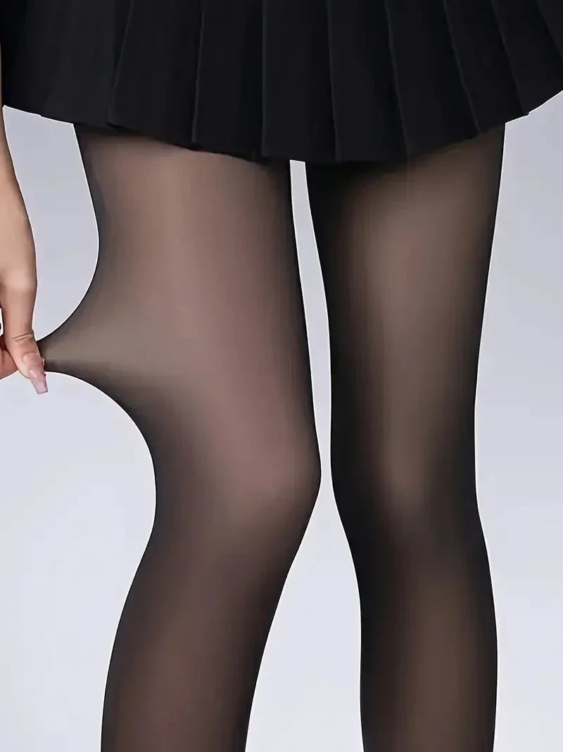 2026 semi-transparent warm-padded pants, high elasticity tight-fitting pants socks for autumn and winter seasons
