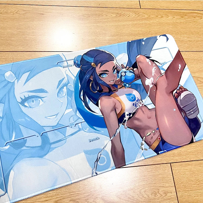 600X300X2Mm PTCG Trainer Nessa Iono Board Game Card Mat Tinkaton Waterproof Rubber Table Mat Anime Single Battle Table Pad - Shoppiline