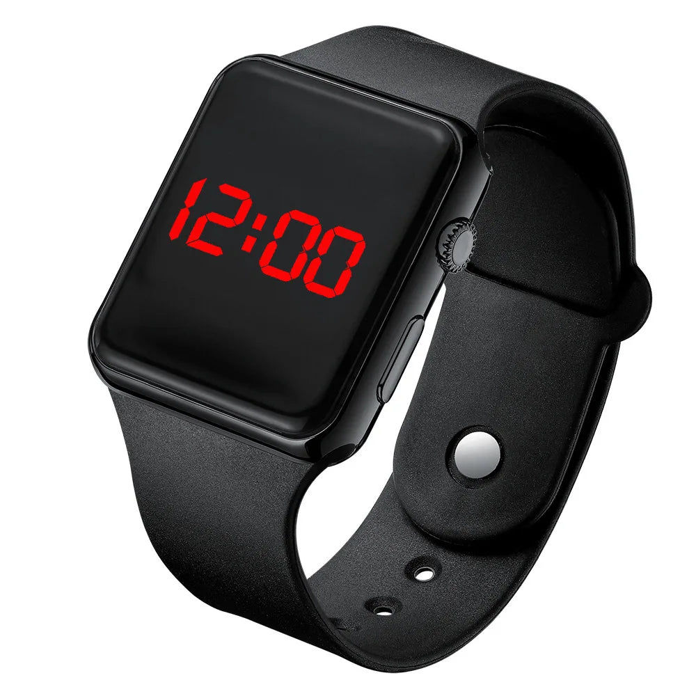 Einfache Digitaluhr für Herren Damen Mode Sport LED Elektronische Uhr Schwarz Silikonarmband Freizeit Herrenuhr Reloj Hombre