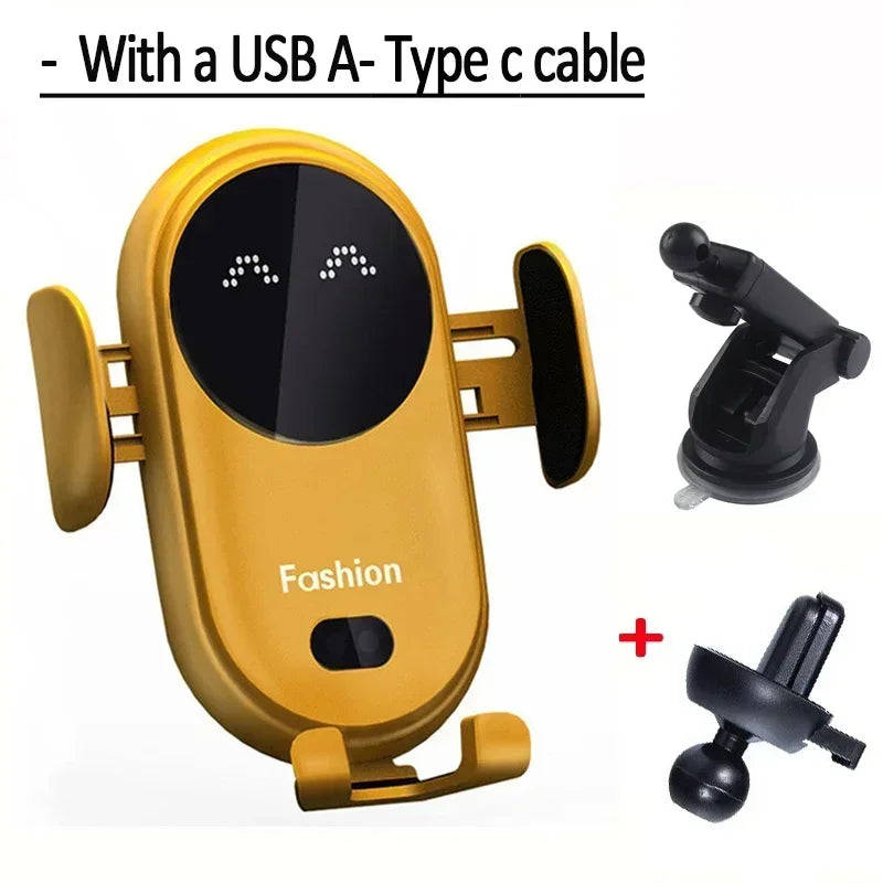 VIKEFON Car Wireless Charger Car Phone Holder for iPhone 17-12 Pro Max 11 Pro X MAX 8 7 Plus Intelligent Infrared Phone Holder - Shoppiline